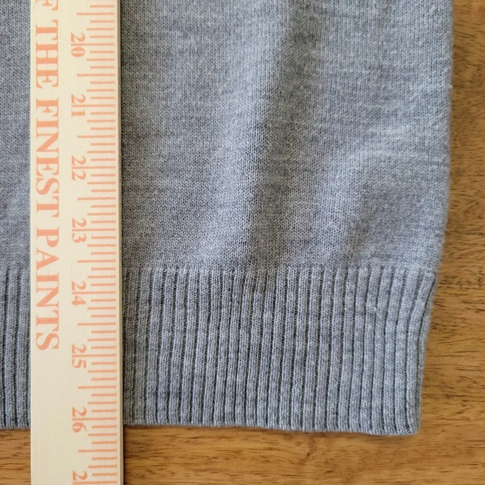 US Polo Assn. Mens Striped Quarter Zip Sweater Burgundy Navy Grey Acrylic Small - Picture 11 of 11